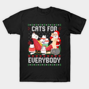 Cats For Everybody - Christmas Ugly Sweater - Cute Cat Lover Gift T-Shirt